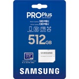 Samsung PRO Plus 512 GB microSDXC (2023) geheugenkaart Blauw, UHS-I U3, Class 10, V30, A2