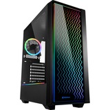 Sharkoon RGB LIT 200 midi tower behuizing Zwart | 3x USB-A | RGB | Window