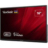 ViewSonic VA1650 Lichtgewicht draagbare monitor 16"  Zwart, 1x HDMI, USB-C