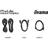 iiyama ProLite XB3270QSU-B1 31.5" monitor Zwart, 100Hz, HDMI, DisplayPort, USB, Adaptive Sync