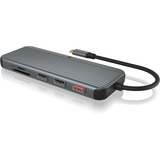 ICY BOX IB-DK4060-CPD dockingstation Zwart, HDMI, DisplayPort, LAN, USB-C