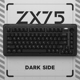 Iqunix ZX75 Dark Side Wireless Mechanical Keyboard Zwart, US lay-out (QWERTY), Gateron Brown, 75%, RGB leds, Hot-swappable, Double-shot PBT, 2.4GHz | Bluetooth 5.1 | USB-C