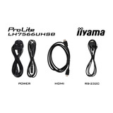 iiyama ProLite LH7566UHSB-B1AG 75" 4K Ultra HD Public Display Zwart, HDMI, USB-C, LAN, WiFi, Audio, Android