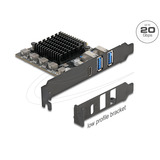 DeLOCK PCI Express x4 Card to 1 x USB Type-C™ 20 Gbps + 2 x Type-A 10 Gbps - Low Profile Form Factor usb-controller 