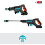 GARDENA AquaClean 24/18 V P4A kant-en-klare set drukreiniger Grijs/turquoise, 14800-20, Accu inbegrepen