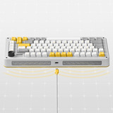 Iqunix ZX75 Gravity Wave Wireless Mechanical Keyboard Grijs, US lay-out (QWERTY), Gateron Red, 75%, RGB leds, Hot-swappable, Double-shot PBT, 2.4GHz | Bluetooth 5.1 | USB-C