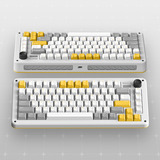 Iqunix ZX75 Gravity Wave Wireless Mechanical Keyboard, gaming toetsenbord Grijs/geel, US lay-out, Gateron Red, RGB leds, 75%, Hot-swappable, Double-shot PBT, 2.4GHz | Bluetooth 5.1 | USB-C
