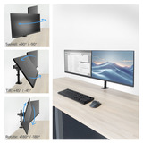 ACT Connectivity Essentials Monitorarm 32", 2 schermen Zwart