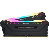 Corsair 32 GB DDR4-3200 Kit werkgeheugen Zwart, CMW32GX4M2E3200C16, Vengeance RGB PRO, XMP