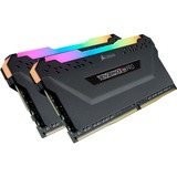 Corsair 32 GB DDR4-3200 (2x 16 GB) Kit werkgeheugen Zwart, CMW32GX4M2E3200C16, Vengeance RGB PRO, XMP