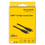 DeLOCK USB4 40 Gbps Coaxial coax kabel Zwart, 0,8 meter