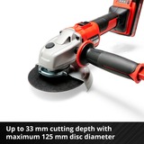EINHELL Accu Haakse slijper AXXIO Rood/zwart, Accu en oplader niet inbegrepen