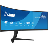 iiyama ProLite XCB4994DQSU-B1 49" Curved UltraWide monitor Zwart (mat), 2x DisplayPort, 2x HDMI, 2x USB-C, 2x USB-A, 120 Hz