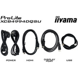 iiyama ProLite XCB4994DQSU-B1 49" Curved UltraWide monitor Zwart (mat), 2x DisplayPort, 2x HDMI, 2x USB-C, 2x USB-A, 120 Hz