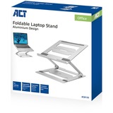 ACT Connectivity Laptopstandaard aluminium aluminium, Opvouwbaar, traploos in hoogte verstelbaar