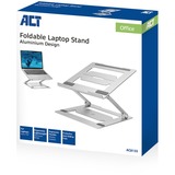 ACT Connectivity Laptopstandaard aluminium Aluminium, Opvouwbaar, traploos in hoogte verstelbaar