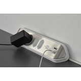 Brennenstuhl Estilo Hoekstekkerdoos 4-voudig stekkerdoos Wit/roestvrij staal, 2x USB