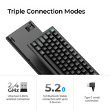 Keychron K4 Ultra 8K Wireless Custom Mechanical Keyboard Zwart, US lay-out (QWERTY), Keychron Apex Banana, 96%, RGB leds, OSA Double-shot PBT, USB-C | 2.4 GHz | Bluetooth 5.2