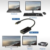 ACT Connectivity USB-C naar HDMI female adapter Zwart