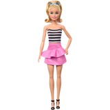 Barbie Fashionistas #213 - Striped top, pink skirt and sunglasses Pop 65e verjaardag