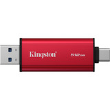 Kingston Dual Portable 512 GB externe SSD Rood/zwart, SPSD/512GB, USB-A 3.2 (10 Gbit/s), USB-C 3.2 (10 Gbit/s)