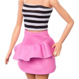 Mattel Barbie Fashionistas Pop #213, Blond Met Gestreepte Top, Roze Rok En Zonnebril 