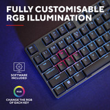 Trust GXT 864 Cada Compact mechanisch TKL-gamingtoetsenbord, gaming toetsenbord Zwart, US lay-out, Huano Brown, RGB