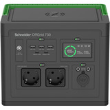 APC Schneider OffGrid draagbare Power Station 730 powerstation Zwart/groen, PPS730-GR, Lithium-ion batterij 738Wh, 2x 230V 700W, 3x USB-A QC, 2x USB-C PD