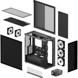 ARCTIC Xtender (Mirror Black) midi tower behuizing Zwart | 2x USB-A | 1x USB-C | RGB | Tempered Glass