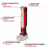 EINHELL TE-CL 18/1000 S Li - Solo Accu Werklamp Rood/zwart, Accu en oplader niet inbegrepen