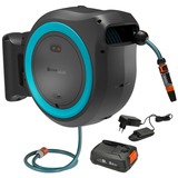 GARDENA 35 m Wand-slangenbox Powerroll XL slanghaspel Grijs/turquoise, 35 meter, Accu en oplader inbegrepen, POWER FOR ALL ALLIANCE