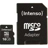 Intenso microSDHC 16GB Class 10 geheugenkaart incl. SD adapter