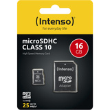 Intenso microSDHC 16GB Class 10 geheugenkaart incl. SD adapter