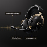 MCHOSE V9 Turbo+ Magnetic Wireless  over-ear gaming headset Wit/zilver, Nintendo Switch, PlayStation 4, PlayStation 5, Mobiel, Pc, 2.4G / Bluetooth / USB