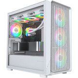 Montech X5M midi tower behuizing Wit | 2x USB-A | 1x USB-C | RGB | Tempered Glass
