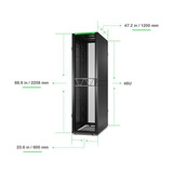 APC NetShelter SX Gen 2 AR3307B2, 48U server rack Zwart/groen, 60(b) x 225,8(h) x 120(d) cm, met zijkanten