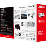 ASUS Radeon RX 9060 XT DUAL White Edition 16GB grafische kaart Wit, RDNA4, GDDR6, 2x DisplayPort, 1x HDMI 2.1