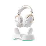 MCHOSE V9 Turbo+ Magnetic Wireless  over-ear gaming headset Hoogglans wit/goud, Nintendo Switch, PlayStation 4, PlayStation 5, Mobiel, Pc, 2.4G / Bluetooth / USB