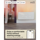 Mill Steel WiFi paneelverwarming PA1500WIFI4A, 1500 Watt convector Wit, wifi 2,4 GHz (wifi 6), Bluetooth 5.2, Zigbee 3.0 + App