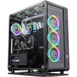 Thermaltake Core P6 Tempered Glass midi tower behuizing Zwart | 4x USB-A | 1x USB-C | Window