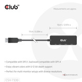 Club 3D DisplayPort naar Triple HDMI 8K60Hz Hub Zwart