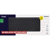 Trust Lyra Compact draadloos toetsenbord Zwart, US lay-out, Scissor, 2,4 GHz USB, Bluetooth, 65%