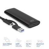 ACT Connectivity USB-C M.2 NVMe / PCIe SSD Behuizing, tool-free externe behuizing Grijs