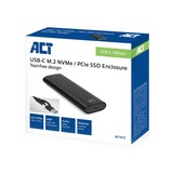 ACT Connectivity USB-C M.2 NVMe / PCIe SSD Behuizing, tool-free externe behuizing Grijs