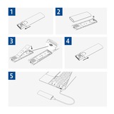 ACT Connectivity USB-C M.2 NVMe / PCIe SSD Behuizing, tool-free externe behuizing Grijs