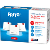 AVM FRITZ!Mesh Set 1600 3-pack Edition International repeater Wit/rood, 3 stuks, Mesh Wi-Fi