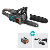 GARDENA Accukettingzaag PowerSaw 250/18V Solo Grijs/turquoise, Accu en oplader niet inbegrepen, POWER FOR ALL ALLIANCE