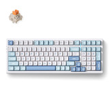 MCHOSE G98 Pro Blue Flame Orange Wireless Tri-Mode Custom Mechanical, gaming toetsenbord Wit/blauw, US lay-out, TTC Flame Orange, 98%, RGB, Hot swap, Double-Shot PBT, draadloos / Bluetooth / USB-C