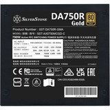 SilverStone DA750R Gold modulaire 750 watt voeding  Zwart, 4x PCIe
