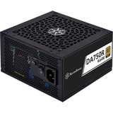 SilverStone , 750 Watt voeding  Zwart
